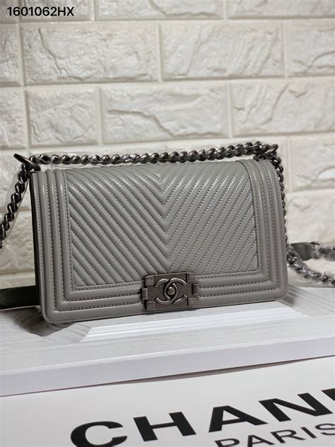 gray chanel boy bag chevron|Chanel boyfriend bag.